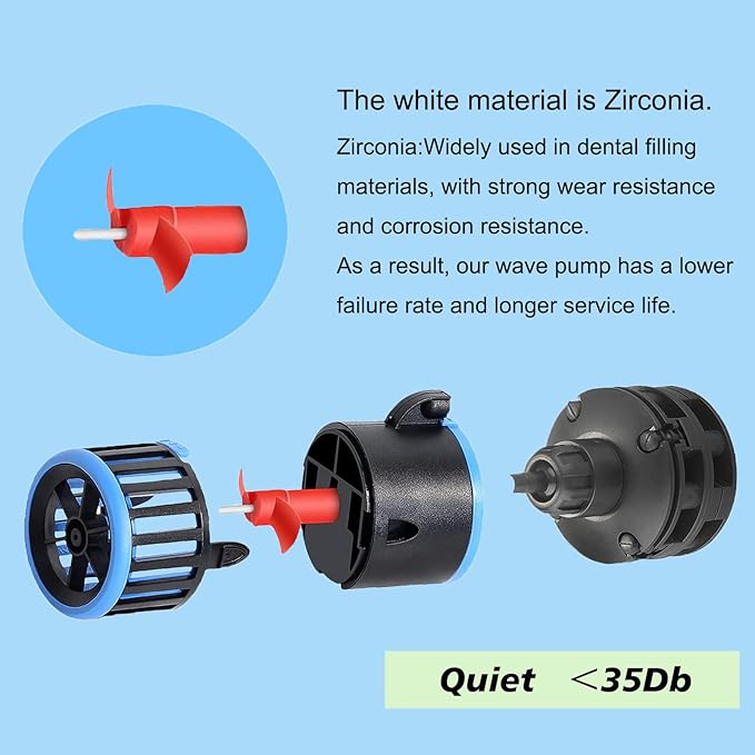 Carefree Fish Aquarium Magnetic Dual Powerheads 25W 5400Gph for 30~300Gal Fish Tank Wave Maker Quiet and Strong Submersible Water Circulation Pump for Freshwater and Saltwater-PawvioPets