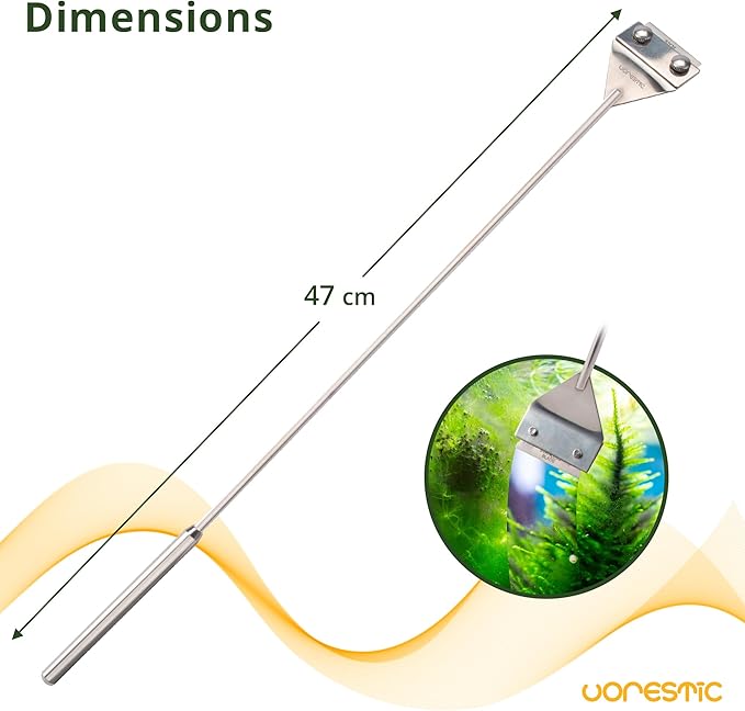 6Pcs Aquascape Tools, Terrarium Tools, Aquarium Kit with Stainless Steel Aquarium Tweezers Extra Long, Aquarium Scissors, Algae Scraper, and Spatula - Aquascaping Tools Set for Maintenance-PawvioPets