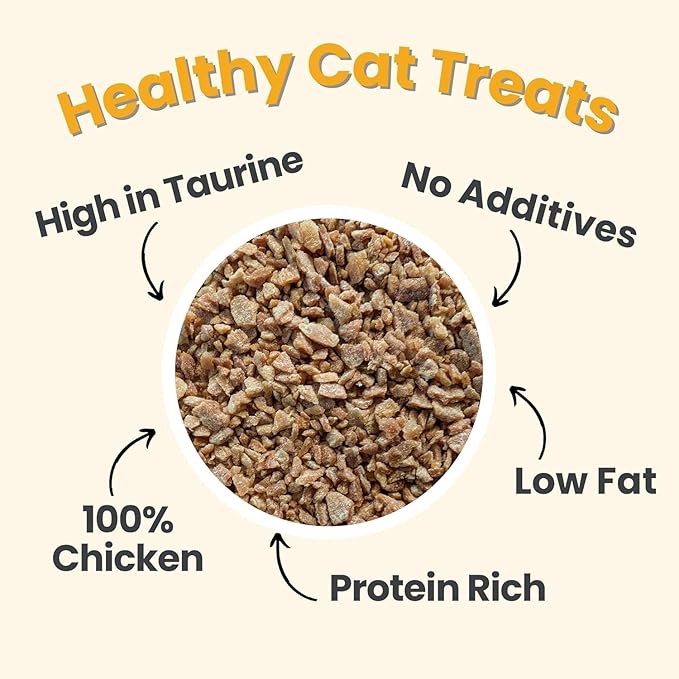 Farm To Pet - Cat Treat Crumbles - 3 oz Single Ingredient Chicken Treat and Snacks - Healthy for Indoor Cats and Kitten - Essential Products (Mix with Wet/Dry Food)-PawvioPets