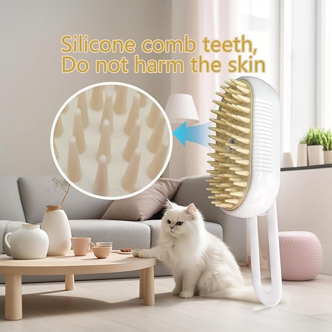 Cat Hair Brush, Dog Hair Brush, Cat Steam Brush, Rechargeable Steam Brush for Cats and Dogs, Skin Friendly Deshedding Grooming Tool for Dogs Cats With Pet Supplies Accessories-PawvioPets