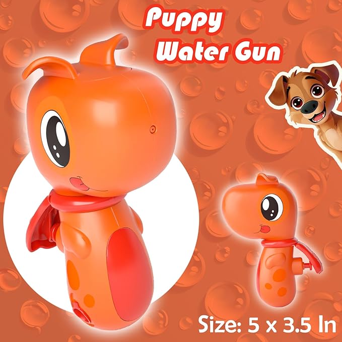 6 Pack Animal Water Gun for Kids, Mini Squirt Gun Water Blaster Soaker Toys, Dinosaur Dog Unicorn Shape Small Water Pistol Gun for Summer Outdoor Pool/Beach/Yard/Party Play-PawvioPets