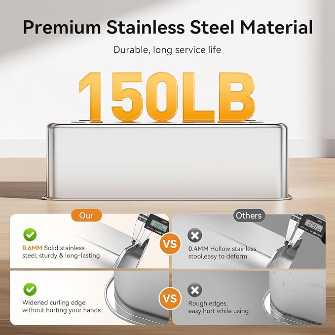 2 Pack Cat Pan Giant 28" Extra Large Stainless Steel Cat Litter Pan Metal Cat Litterbox for Big Cats and Multiple Cats, Anti-Leakage, Easy Cleaning-PawvioPets