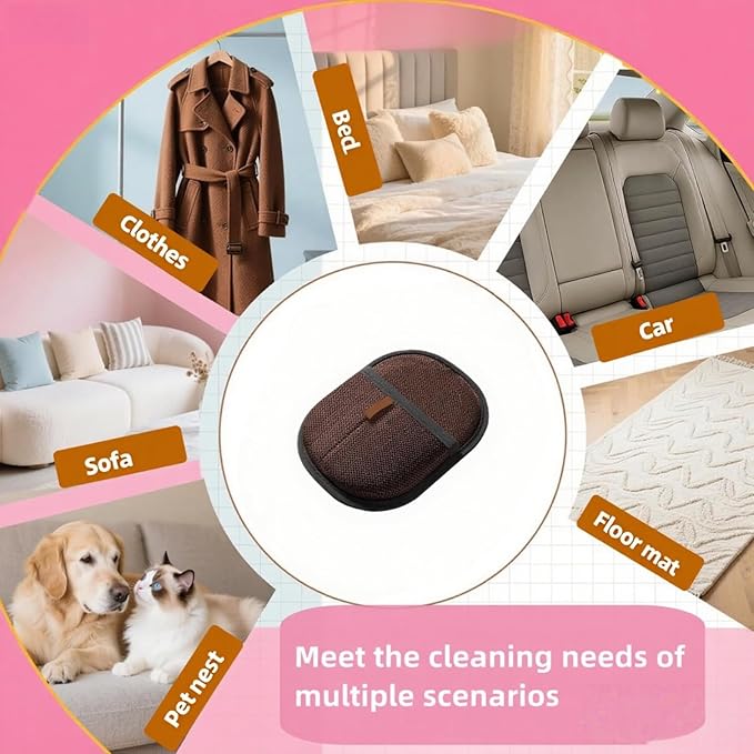 2Pcs Pet Hair Removal Gloves for Dogs and Cats, 2025 Upgraded Electrostatic Magic Hair Remover Glove,Reusable for Couch, Car Seat, Clothing, Carpet, Furniture & Bed Sheets(Brown)-PawvioPets