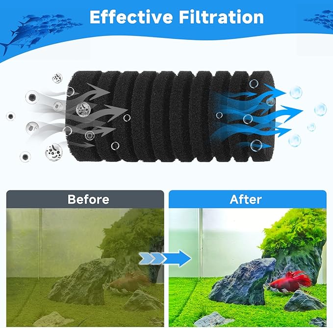 AQQA 4 Pack Aquarium Sponge Filter Replacement for AQ016-L-PawvioPets