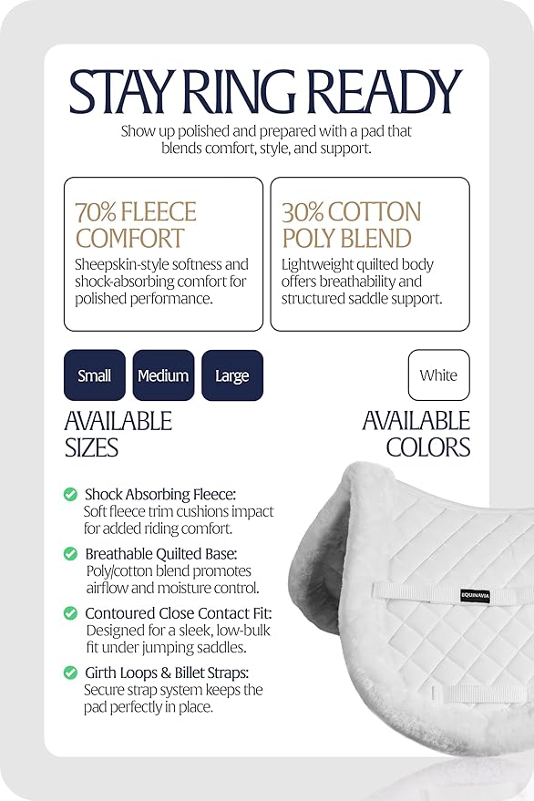 Equinavia Eidsvoll Shaped English Saddle Pad for Show Jumping with Ultra Fleece Trim-PawvioPets