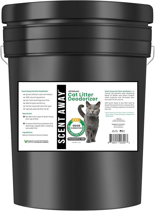 Cat Litter Deodorizer | Litter Box Odor Eliminator | Fragrance-Free with Active Carbon | Eliminates Cat Odors and Smells to Keep Your Home Fresh and Clean (25 LBs)-PawvioPets