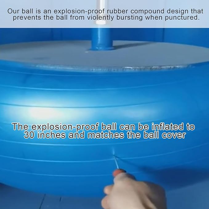 30inch Giant Herding Ball with Cover Anti Burst Ball Please Watch VCR for How to Inflation Horse Toys for Horses Stall Entertainment Play, Pump Included(Stylish)-PawvioPets