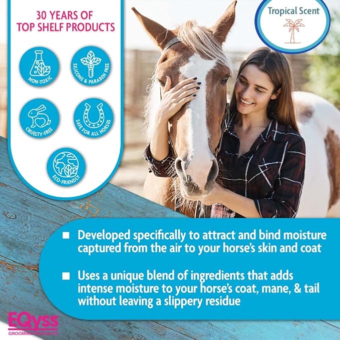 EQyss Premier Marigold Equine Coat Conditioning Spray - Moisturize Horse's Skin & Coat, Add Shine, Detangle, Repel Dirt & Dust, Silicone-free (128 oz)-PawvioPets