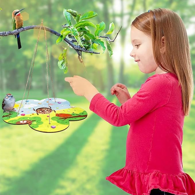 12 Pack Bird Feeder Craft Kits for Kids Ages 3-5 4-8 8-12, DIY Wooden Art Painting Outdoor Bulk Toys for Boys & Girls, Easter Christmas Gifts, Party Favor Gifts for Nature Loving Children-PawvioPets
