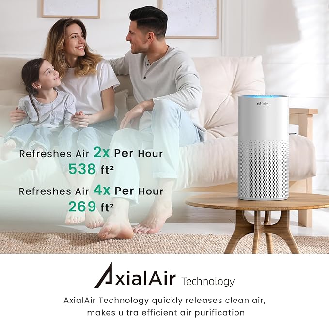 Afloia Air Purifiers for Home Bedroom Large Room Up to 1076 Ft², Smart WiFi Works with Alexa, 3-Stage Filter Cleaner Odor Eliminator, Pet Dander Pollen Allergy Dust Mold Smoke, 22dB, Kiloplus-PawvioPets
