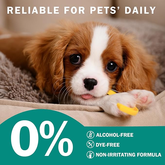 Dog Teeth Dental Finger Wipes for Dogs & Cats No-Rinse Dog Finger Toothbrush Dog Plaque & Tartar Prevention with Brushing Beads Dog Breath Freshene 50pcs-PawvioPets