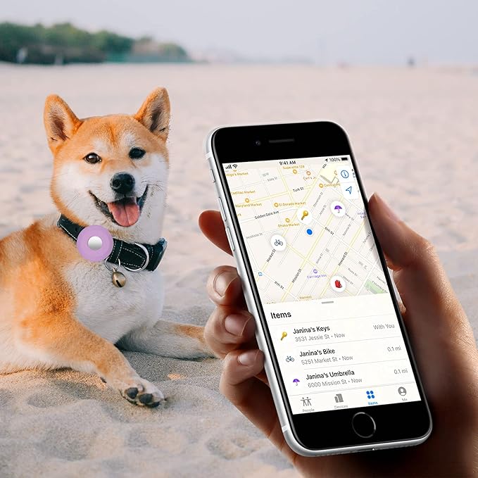 for Airtag Holder for Dog Collar, Cibaabo Silicone Air Tag Case Cover Compatible with Apple Airtags for 0.8-1.2inch Cat Pet Collar Harness Loop-PawvioPets