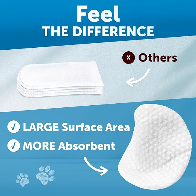 Dog Ear Wipes - 100 ct - Removes Wax and Dirt - Soothing Ear Cleaner Wipes for Dogs, Puppies - 100% Plant Based, Unscented with Coconut Oil - Ear Infection Treatment to Relief Itching & Inflammation-PawvioPets