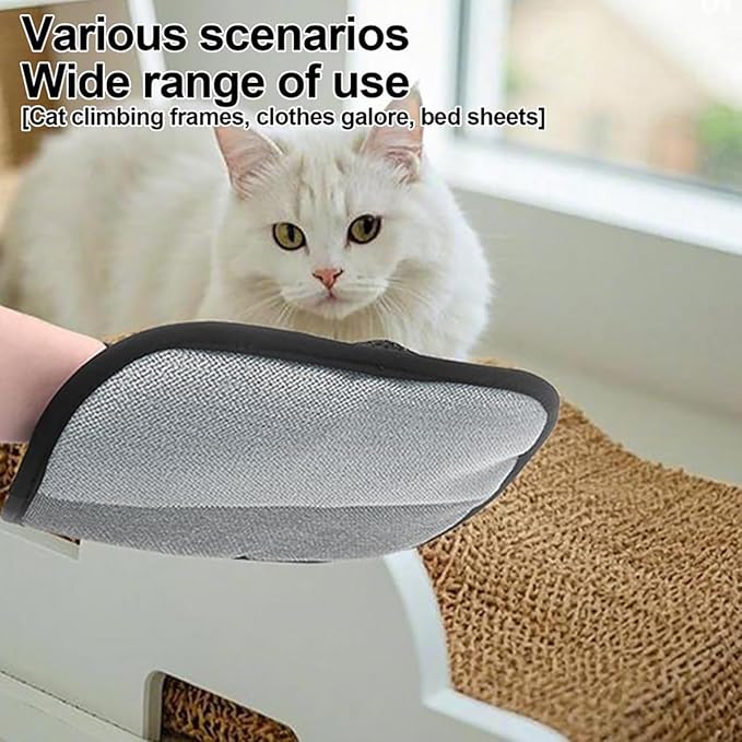 2025 New Upgraded Electrostatic Pet Hair Removal Gloves - Reusable Cat Hair Remover & Dog Hair Removal Mitt with Elastic Cuff & Finger Loops for Furniture, Bedding, Car (1pcs)-PawvioPets
