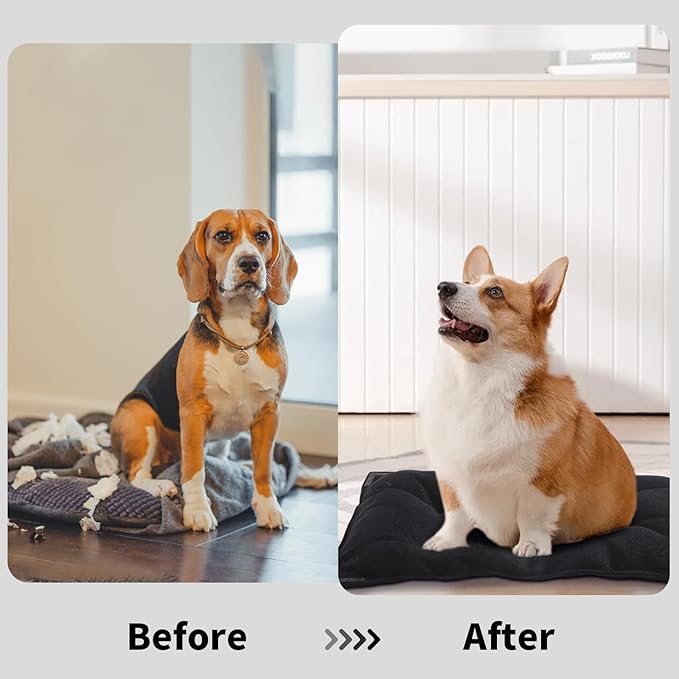 BALAPET Chew Proof Dog Bed with Metal Rivet Corner for Large Dogs, Stable Kennel Pad Mat for Teething Puppy, Durable Indoor Outdoor Crate Pad for Medium Dog Crates, 41"x28"-PawvioPets