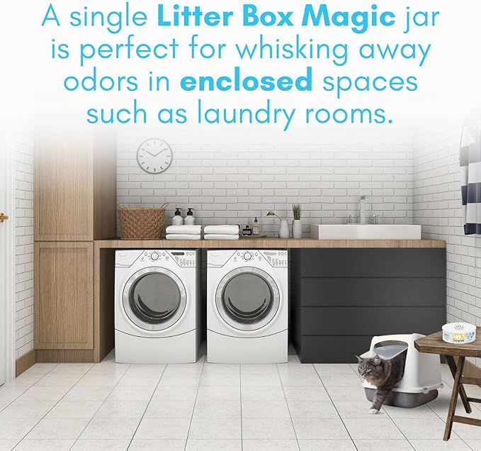 Cat Litter Deodorizer Jar (1 Fresh Scent and 1 Fragrance Free, 16 Oz, Pack of 2) - Cat Litter Odor Absorber Gel - Litter Box Pet Air Freshener - Litter Odor Eliminator to Freshen Air-PawvioPets