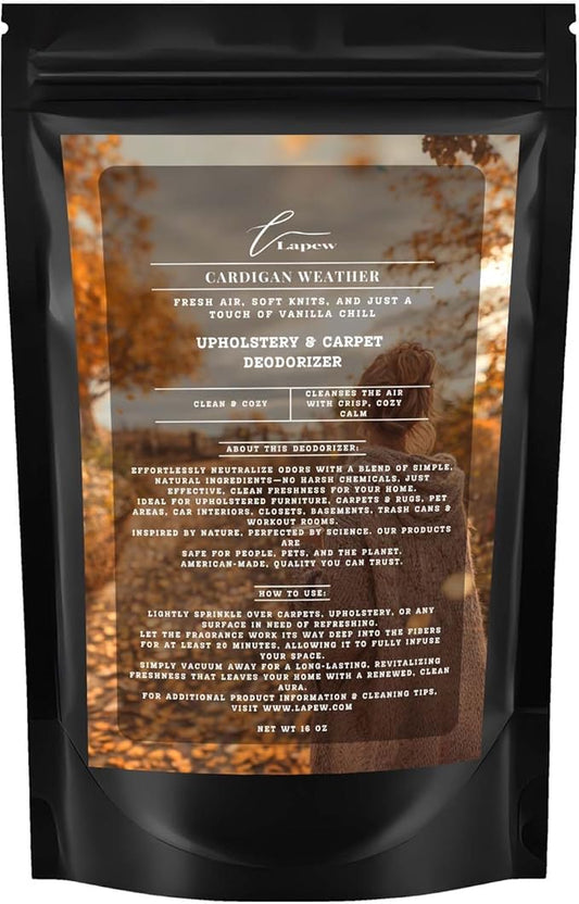 Cardigan Weather Carpet Freshener Powder: Powerful Odor Eliminator for Home, Upholstery Deodorizer, Carpet Deodorizer, Pet Urine, Cat Litter Box - Sweater Weather Fragrance-PawvioPets
