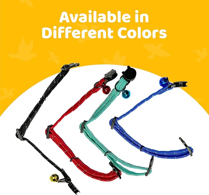 BirdsBeSafe® Break Away Cat Collar with Bell, Reflective Thread for Night Visibility, Comfortable Elastic Stretch Cat Collar to Protect Cat from Getting Stuck in The Garden.-PawvioPets