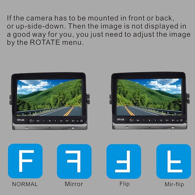 AHD 1080P 7" Reverse Rear View Backup Camera System, Camera with Night Vision Waterproof IP69K Vibration-Proof 10G for Tractor/Truck/Bus/Motorhome/Excavator/Caravan/Skid Steer/Harvester-PawvioPets