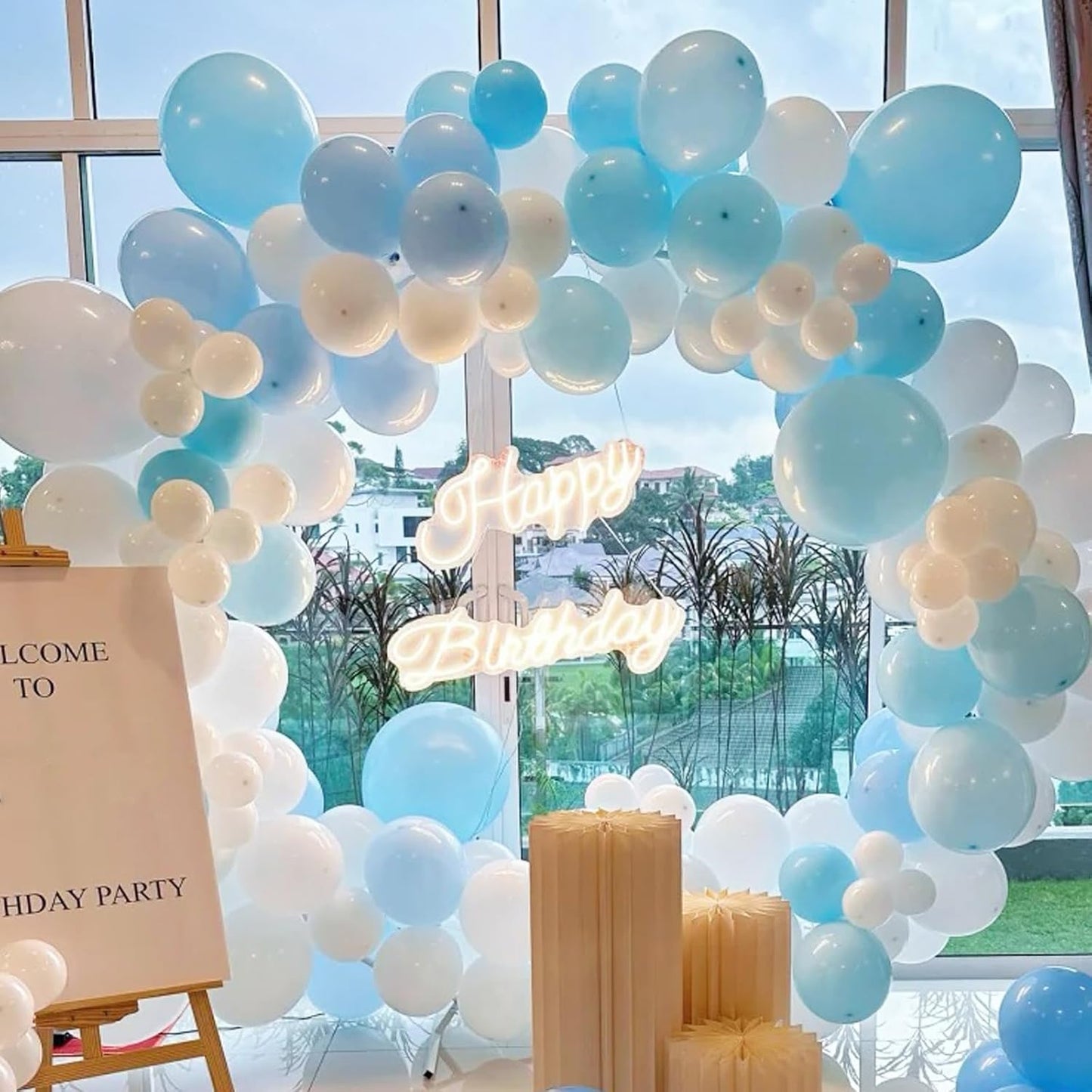 90pack Aqua Balloons Different Size 18/12/10/5 Inch Aqua Balloon Garland Arch Kit for Graduation, Wedding, Birthday, Princess Theme Party, Baby Shower, Anniversary Party Decorations