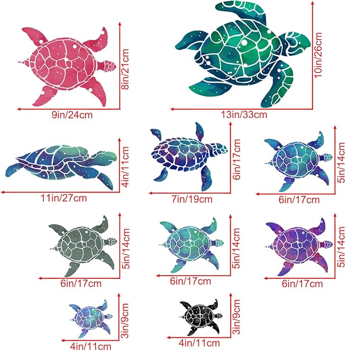 Amaonm Creative 3D Ocean Tortoise Wall Sticker Removable Under The Sea Animal Wall Decals Sea Turtle Peel and Stick Decor for Kids Baby Girls Boys Bedroom Bathroom Living Room Nursery Decoration-PawvioPets
