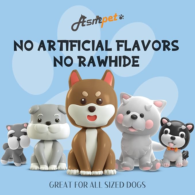 ASMPET Dog Treats Chews, Chicken Wrapped Cod Skin Knotted Bones Rawhide-Free & Grain-Free for Small Medium Large Breeds-PawvioPets