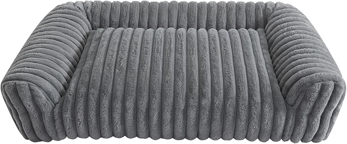 Arlee Saddle Sofa Memory Foam Pet Bed, Comfortable & Washable, Ideal for Dogs and Puppies, Extra Comfort, Couch Design, Crate & Kennel Furniture, Pet Supplies & Essentials, Grey, Large-PawvioPets