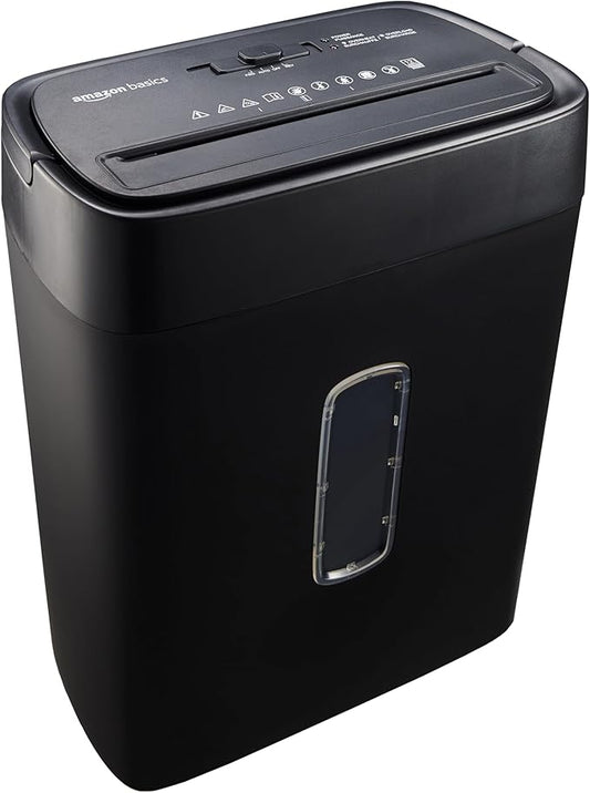 Amazon Basics Cross Cut Paper and Credit Card Shredder, 12 Sheet (New Model), Black-PawvioPets