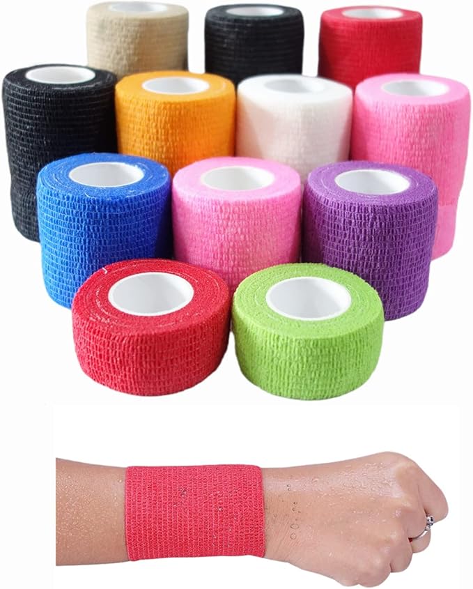 6 Pack 2" x 5 Yards Self Adhesive Bandage Wrap Breathable Cohesive Vet Wrap for Pets, Elastic Self-Adherent Tape for Sports, Wrist, Ankle (Purple)-PawvioPets