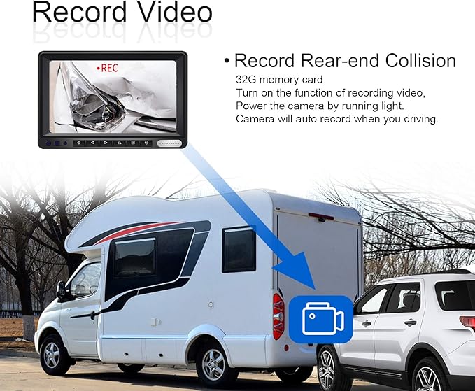 1080P FHD Digital Wireless Backup Camera System Kit for RV/Truck/Trailer/Van/Bus,Night Vision,7inch HD LCD Monitor,IP69 Waterproof Rear View Camera No Interference Record-HW02-M-PawvioPets