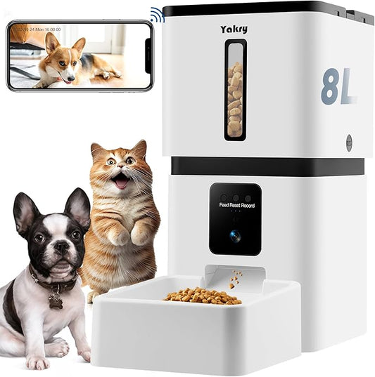 Automatic Dog Feeder with Camera WiFi: 33 Cups 5G App Control Easy Setup Cat Food Dispenser - HD 1080P Video Recording Timed Pet Feeder for Cat Dog Small-Pet-PawvioPets
