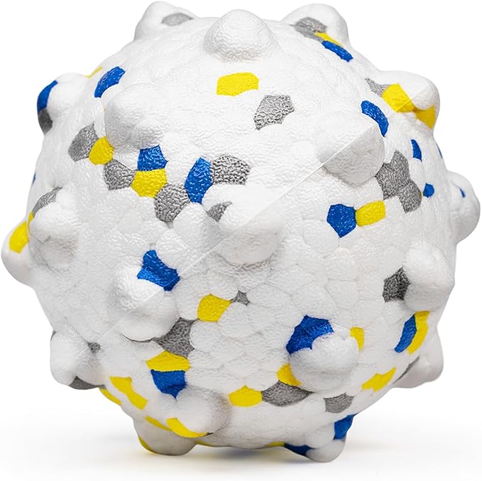 3.7'' Dog Balls for Dogs Aggressive Chewers Indestructible Tennis Durable Bouncy Interactive Dog Toy Balls for Fetch Game Floating Balls (White Large)-PawvioPets