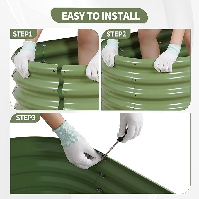 Galvanized Raised Garden Bed Outdoor- 2 Pcs Raised Beds for Gardening| Metal Planter Box, Steel Raised Garden Bed Kit with Gloves for Vegetables, Flower, Herbs (4x2x1FT, Green)-PawvioPets