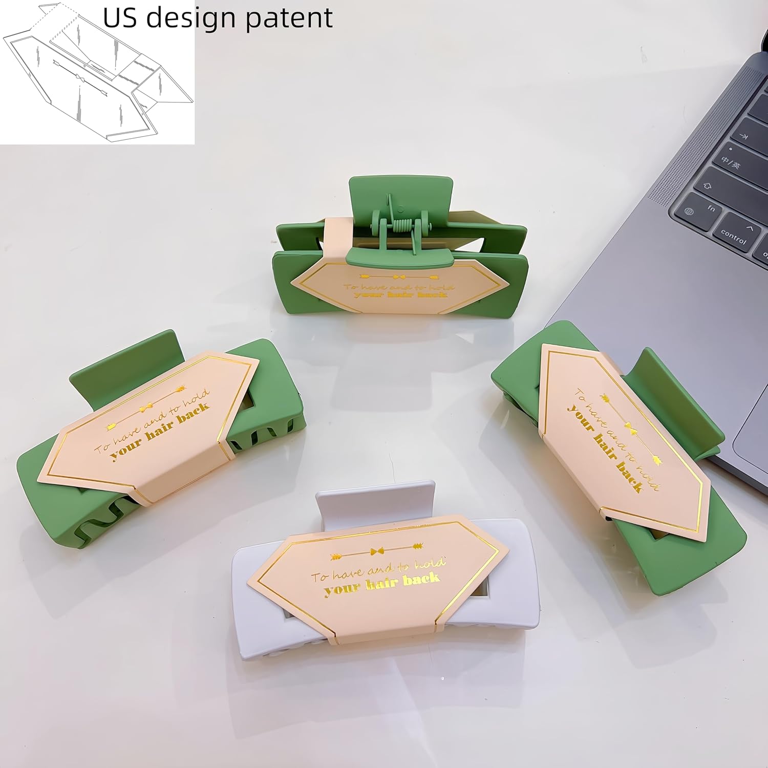 36pcs Bridesmaid Scrunchies Proposal Gifts Bachelorette Hair Claws Clips Girls heart sunglasses for Wedding Party Favors (White&Sage Green)