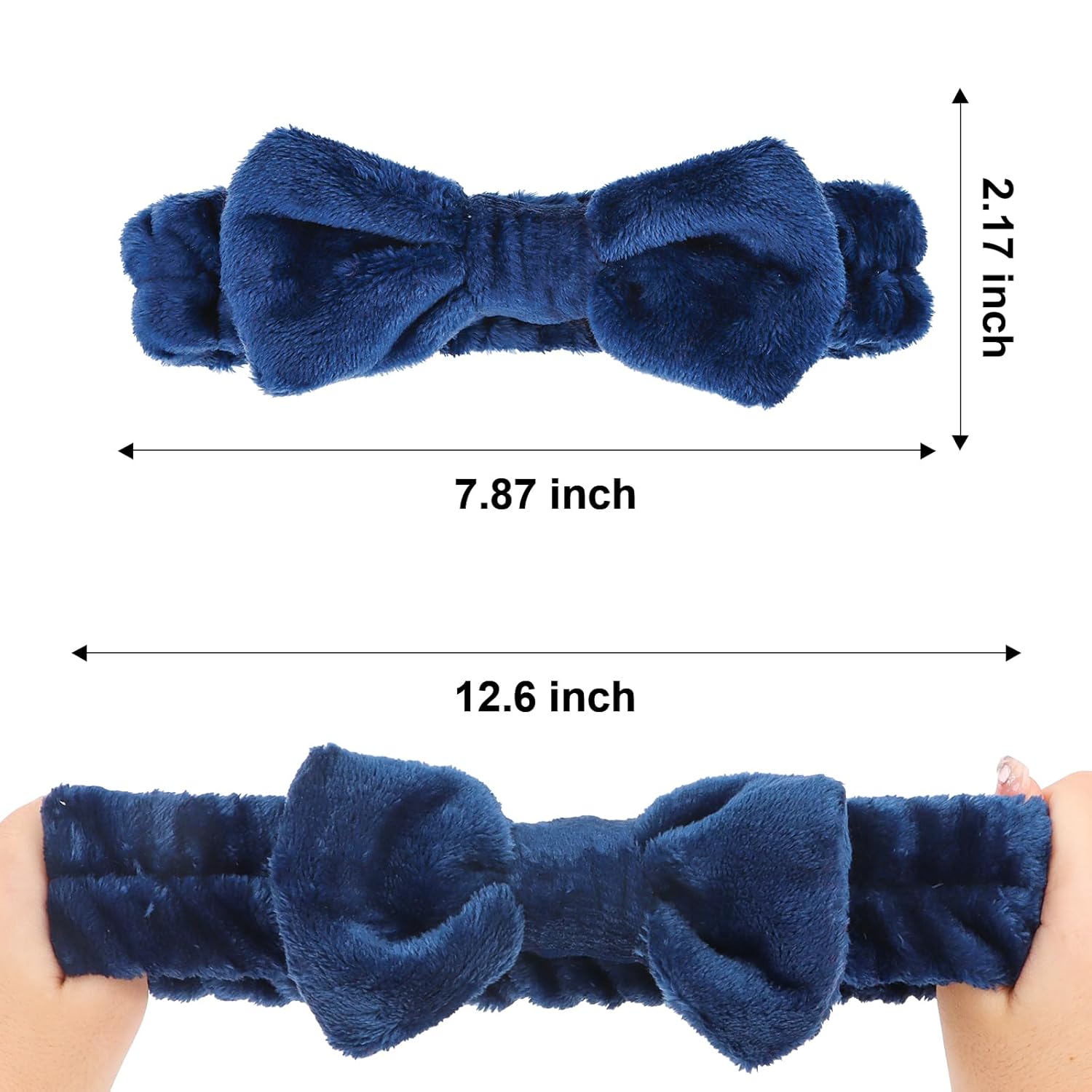 Semato 8Pcs Navy Blue Spa Headband Bachelorette Party Favors Set Skincare Headbands for Women Gifts and Party Supplies (navy blue)