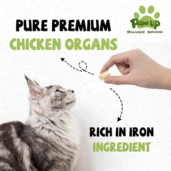 Freeze Dried Dog Treats,Chicken Breast&Organs Recipe Raw Dog Food Topper, High Protein Freeze-Dried Food for Cats, Rawhide Free, Gluten&Grain Free, 5.3oz-PawvioPets