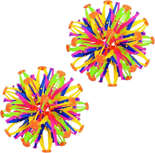 2Pcs Colorful Sphere Expandable Breathing Balls Fidget Toy-Stress Reliever ,Collapsible Expanding Magic Ball Toys from 6" to 12"for Kids & Adults Mindfulness Meditation Practices,Yoga -ADHD-PawvioPets