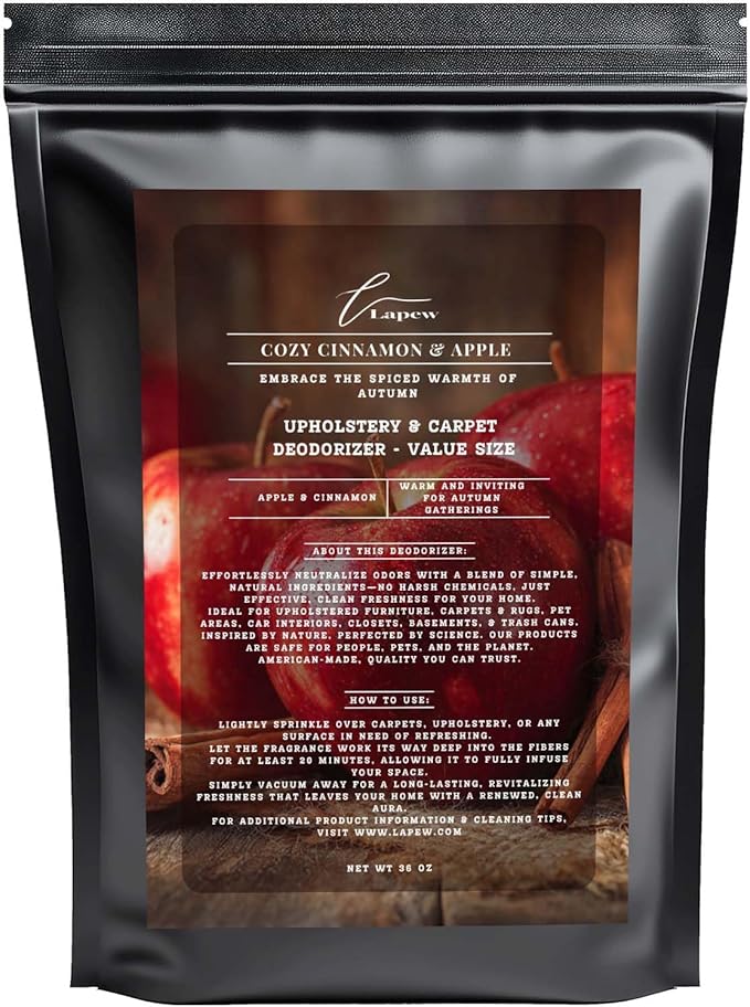 Cozy Cinnamon & Apple Carpet Freshener Powder Refill 36 oz | Powerful Odor Eliminator for Home | Upholstery Deodorizer | Carpet Deodorizer | Pet Urine | Cat Litter Box-PawvioPets