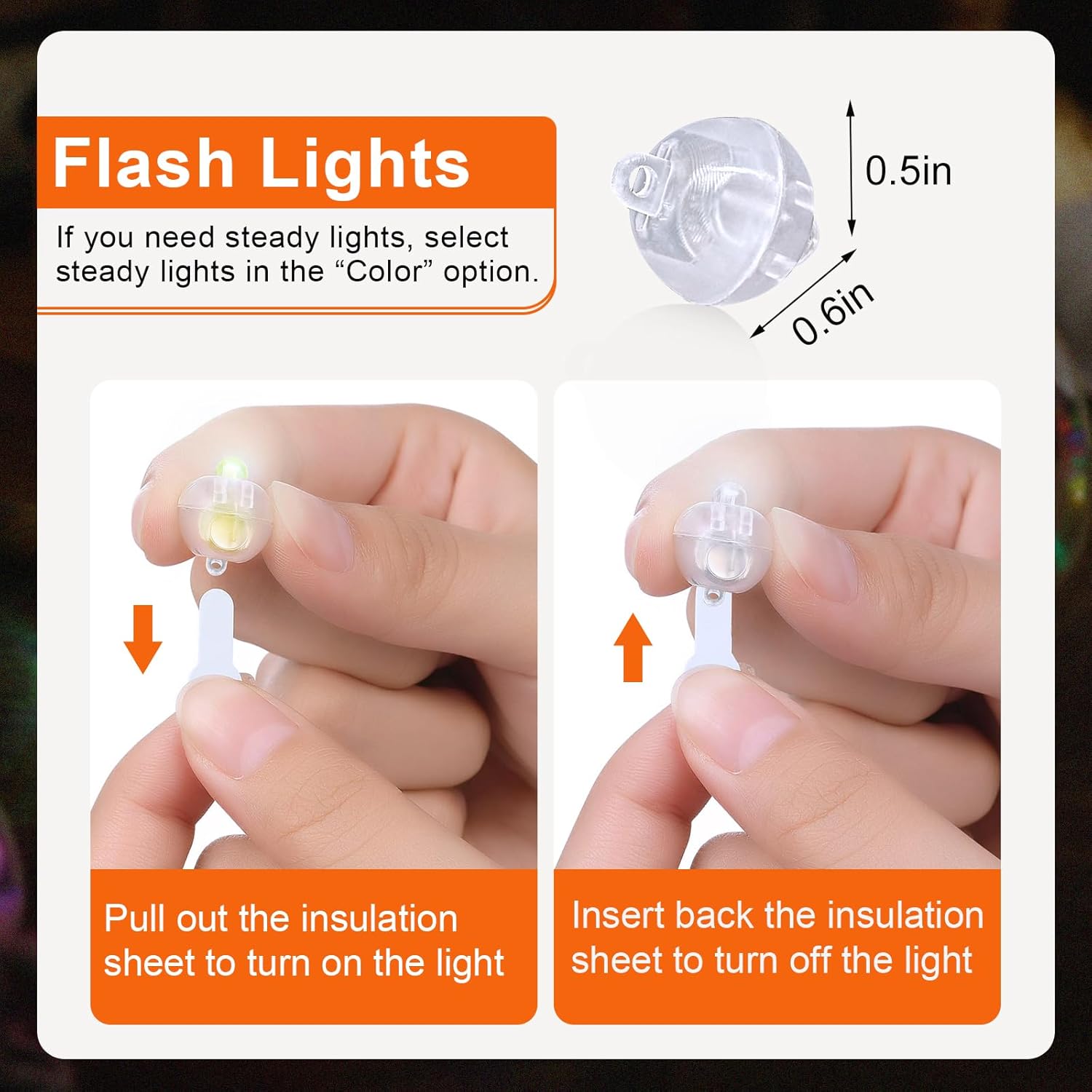 100PCs Mini Led Lights,Flashing Led Balloons Light for Party Decorations Neon Party Lights for Paper Lantern Easter Eggs Birthday Party Wedding Halloween Christmas Decoration - Blinking Warm