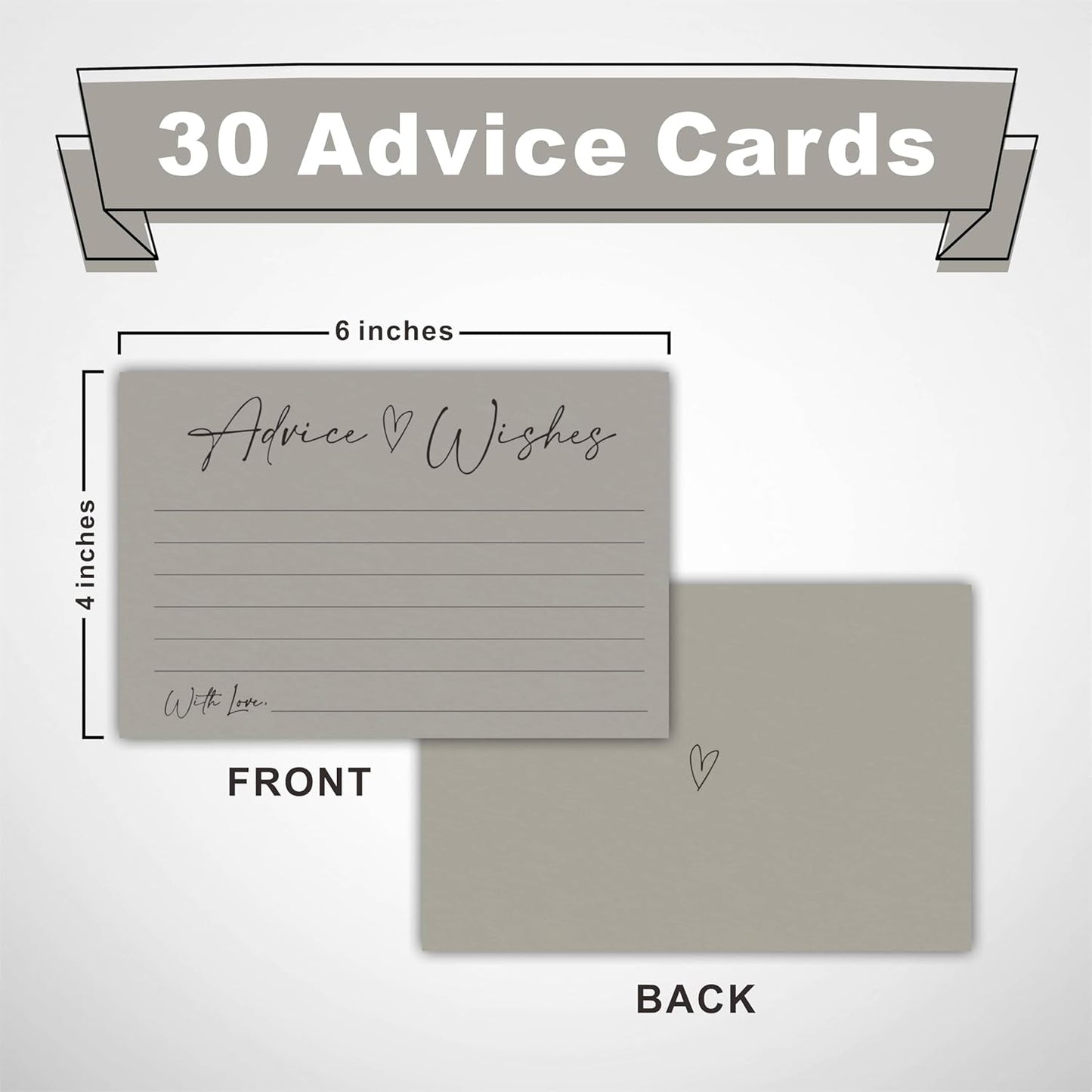 Advice And Wishes Cards, 30 Minimalism Dark Green Wishes Cards For Wedding, Bridal Shower, Advice And Wishes For The Mr And Mrs, Baby Shower, Graduation, Retirement, Anniversary, Party Favor- A04