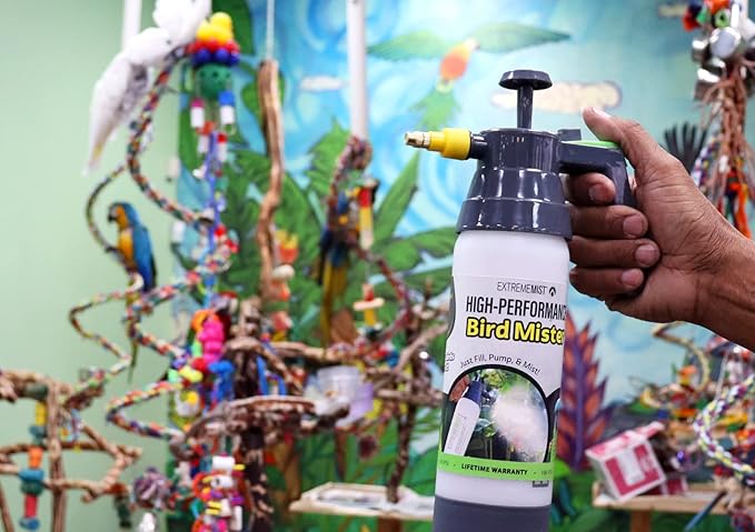 EXTREMEMIST High-Performance Bird Sprayer | Ultrafine Avian Pump Mister | Handheld Pet Bird Bath Mister | Adjustable Nozzle | Bird Cage Cleaner | Perfect for Macaws, Cockatiels, Parrots & More - 20oz-PawvioPets
