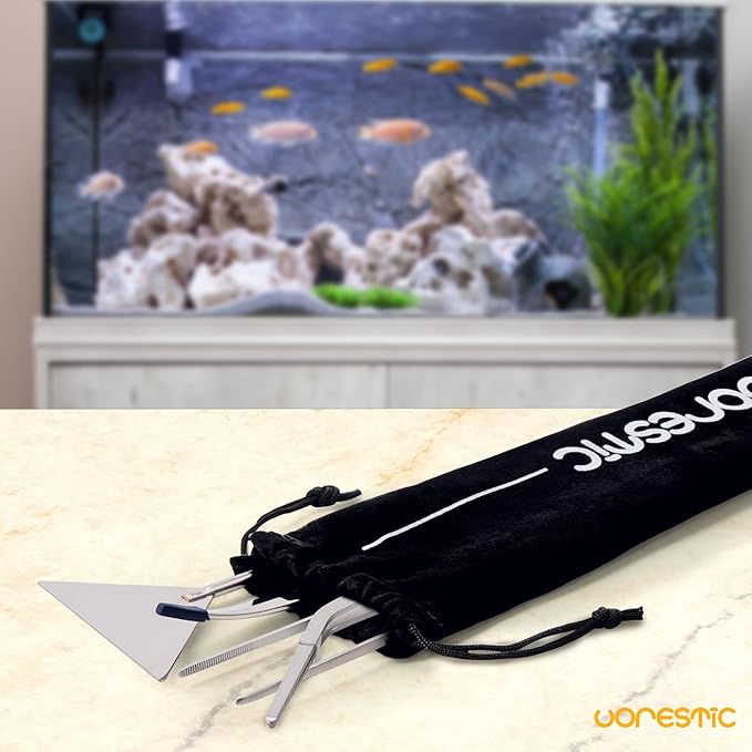 4Pcs Aquascaping Tools, Terrarium Tools, Aquarium Tools Set with Stainless Steel Aquarium Tweezers, Aquarium Scissors and Spatula - Aquascape Tools Set for Trimming, Maintenance-PawvioPets
