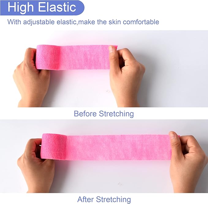 9 Pack 2" x 5 Yards Self Adhesive Bandage Wrap Self Stick Wrap for Ankle, Wrist, Finger, Sports, Breathable Cohesive Vet Tape for Pets (Pink)-PawvioPets