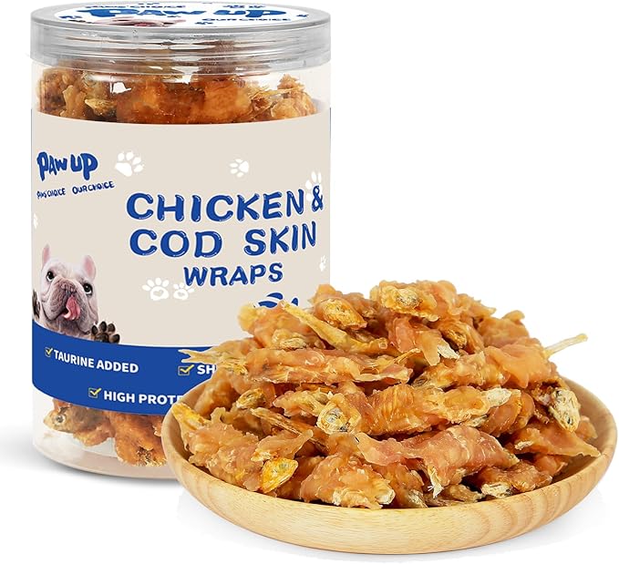 Dog Treats Chicken & Fish, High in Protein and Omega-3, for Large Small Dogs, 10.5 oz-PawvioPets