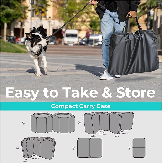 2-in-1 Cat Playpen, Pop Up Dog Pet Playpen for Indoor Outdoor Cats Enclosure, Portable Pet Playpen, Kitten Puppy Foldable Play Pen Cat Dog Tent Crate Cage Kennel(No Divider, Unified Space)-PawvioPets