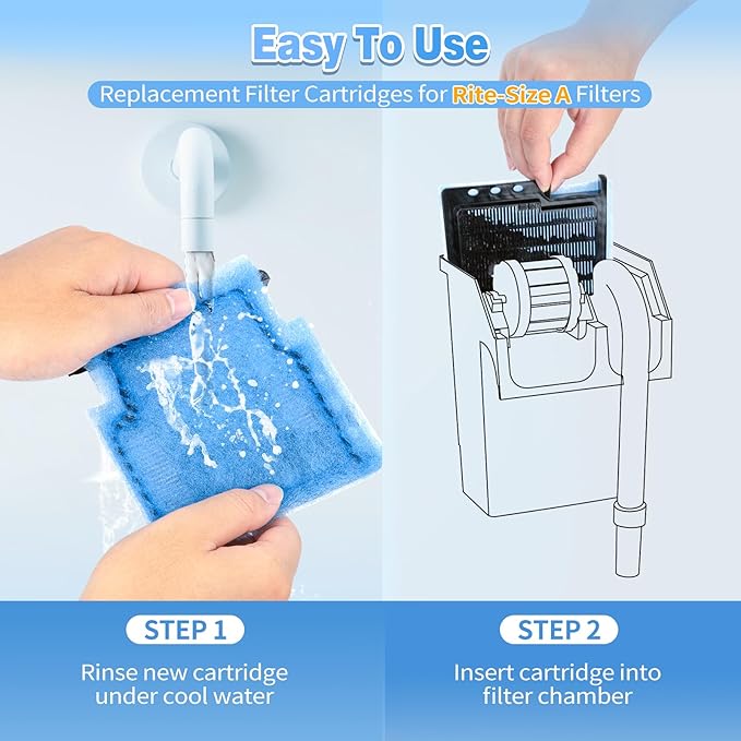 8/16/32 Pack Rite-Size A Filter Cartridges Compatible with MarineLand Penguin Power Filters 75 & 100 - Rite-Size A Replacement Filter Cartridges Compatible with MarineLand Penguin Power Filter-PawvioPets