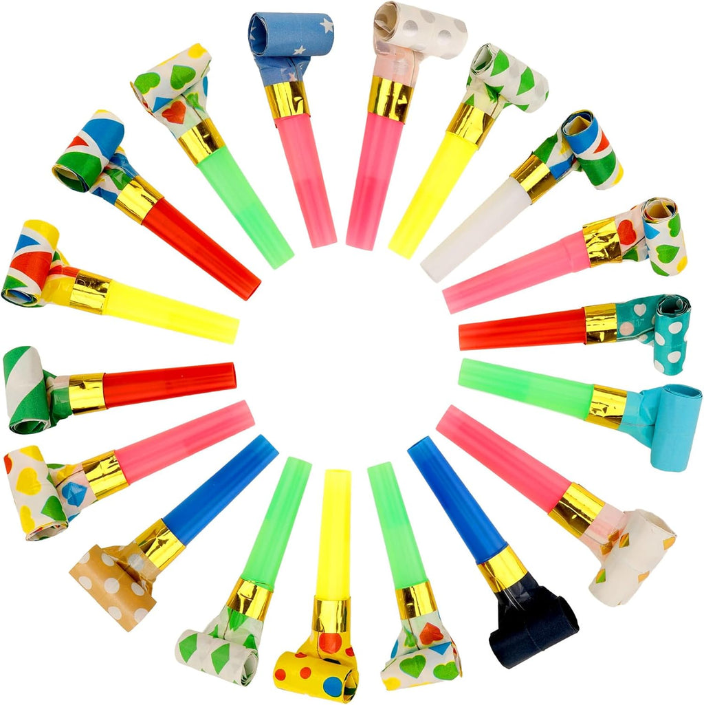 100 PCS Party Blowers, Party Blowers for Kids, Party Blowouts, Party Noise Makers Horns, Colorful Birthday Blowers Noisemakers Blow Horns Party Whistles Favors for Birthday Christmas New Years Events