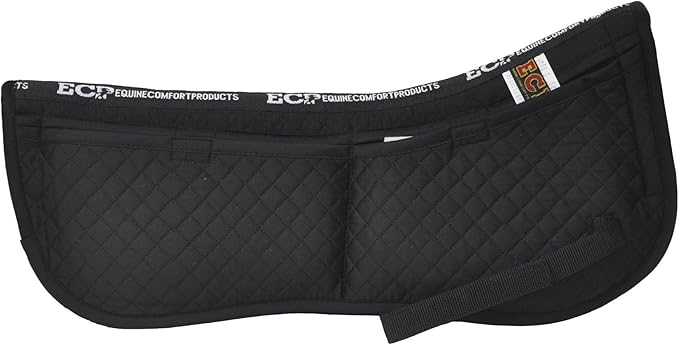 ECP Equine Comfort Products Adjustable Shock Absorbing Memory Foam Half Saddle Pad, Injury Prevention & Pressure Relief, Customizable Fit, Breathable for All Riding Styles-PawvioPets