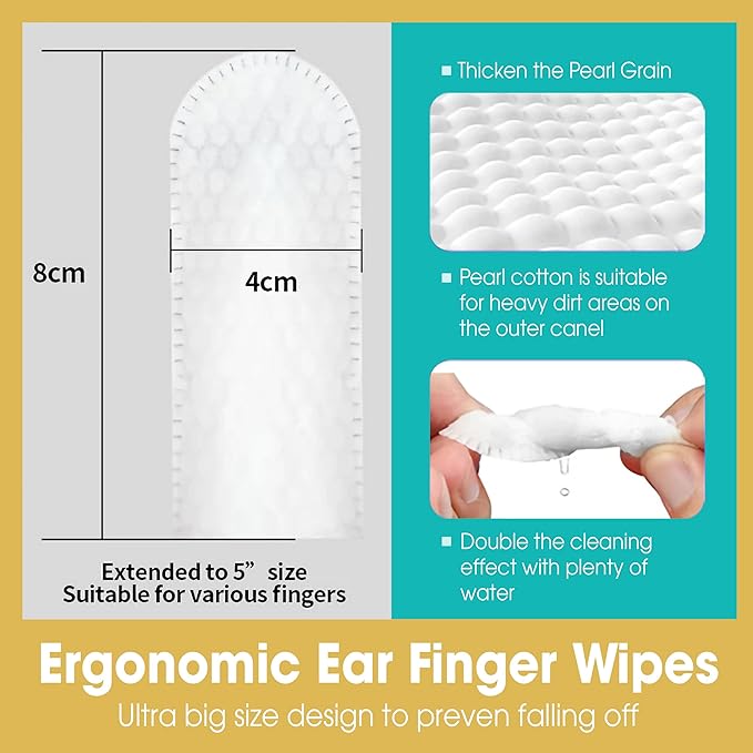 Ear Wipes for Dogs & Cats - Comfortable Finger Design, Gentle Ear Wax, Debris, and Dirt Cleaning | 50-Count Pack-PawvioPets