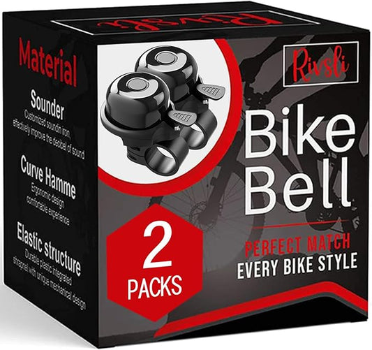 2 Pack Classic Bike Bell, Bicycle Bell Loud Crisp Clear Sound Bicycle Bike Bell City Bike BMX Bike Sports Bike for Adults Kids Right Hand/Left Hand Use-PawvioPets